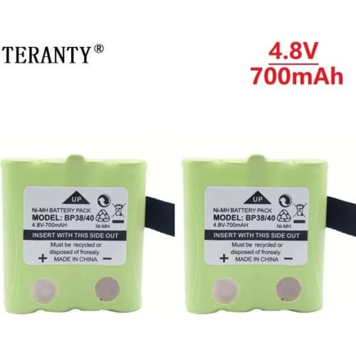 2pcs/lot 4.8V 700MAH NI-MH rechargeable Battery Pack For Uniden BP-38 BP-40 BT-1013 BT-537 GMR FRS 2Way Radio battery