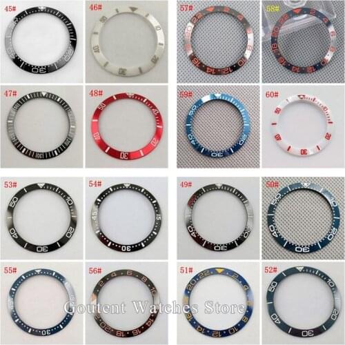38mm Red Black Blue Green Ceramic / Titanium Watch Bezel Insert Fit 40mm parnis Watch