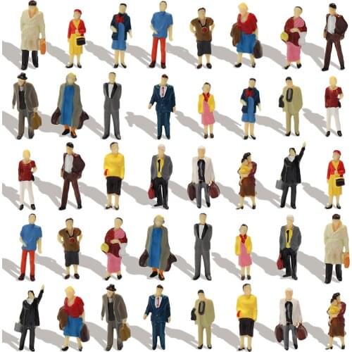 40pcs HO Scale 1:87 Standing Passengers People Figures Model Railway Layout P8712