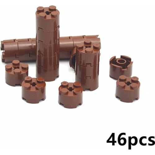 46Pcs Round Bricks Particle 2x2 DIY Enlighten Accessories MOC Building Blocks 6143 Creative Bricks Toys Compatible All Brand
