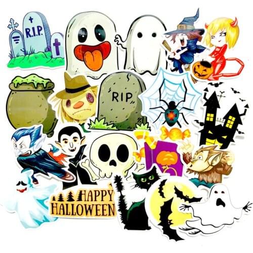 50Pcs/Set Halloween Cartoon Sticker Laptop Luggage Car Fridge Decal Toy For Children Gift Kid Toys Stationery Stickers