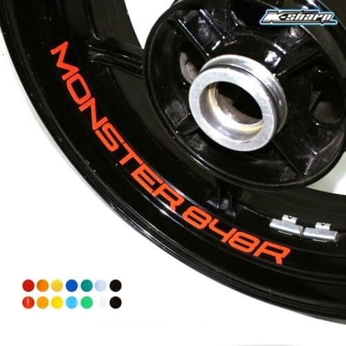 8 X CUSTOM INNER RIM DECALS WHEEL Reflective STICKERS STRIPES FIT DUCATI MONSTER 848