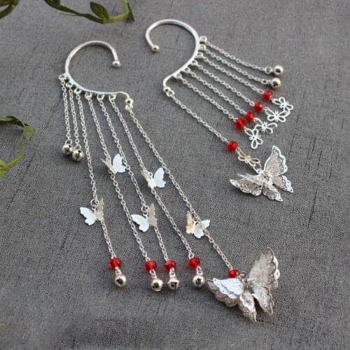 Anime Tian Guan Ci Fu Cosplay Hua Cheng Xie Lian Cosplay Earring Butterfly Jewelry 1pcs Ear Clip Women Party Gift For Girl CS493