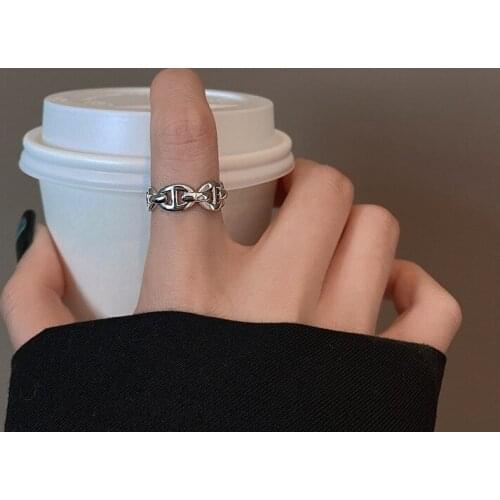 Fashion Gold Silver Color Ring Vintage Geometric Vintage Hip-hop Punk Rings Opening Ring For Women Wedding New Party Jewelry