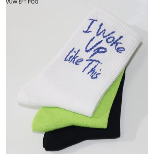 Korean style fashion Harajuku street hip hop socks unisex fun mens socks happy skateboard ladies encourage language sock