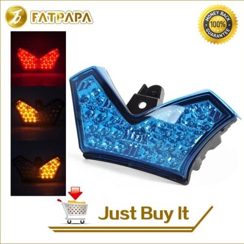 Motorcycle Accessories Brand Blue Lens LED Tail Light Turn Signal Fit For Kawasaki ZX-14R ZZR1400 2006-2013 07-08-09-10-11-12