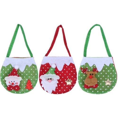 New Hot Creative Christmas New Year Candy Bags Hanging Christmas Gift Bags Santa Claus Snowman Elk Candy Bags Christmas Decor