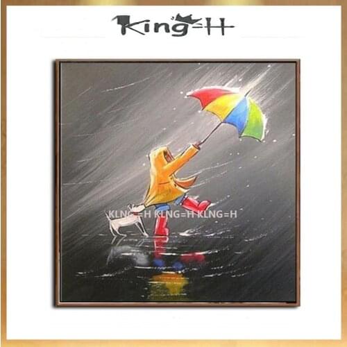 New samples of hand-painted oil painting quality of lovely and naughty dog abstract decorate children room and hall large murals