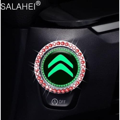 For Citroen C2 C3 C4 C5 ZX Quatre Saxo Xsara Jimny 1.6 1X Car Interior Refit Ignition Switch Button Crystal Sequin Frame Sticker