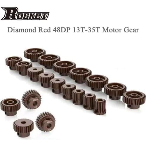 Surpass Hobby Diamond Red 3.175mm 48DP Motor Gear 13T-35T for 1/10 1/12 1/14 RC Car F540 3650 3660 Brushless Brushed Motor