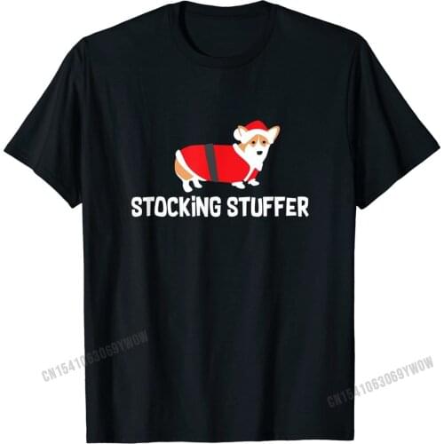 Christmas Corgi T-Shirt_ Stocking Stuffer Holiday Gift Special Casual Top T-shirts Cotton Tops Tees for Men Summer