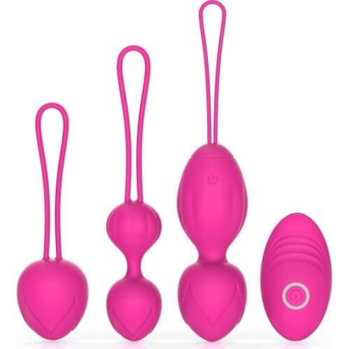 Kegel Balls Female Vibrators Vagina Tightening Training Love Eggs Silicone Ben Wa Balls, G Spot Erotic Fidget Sex Toys for Women