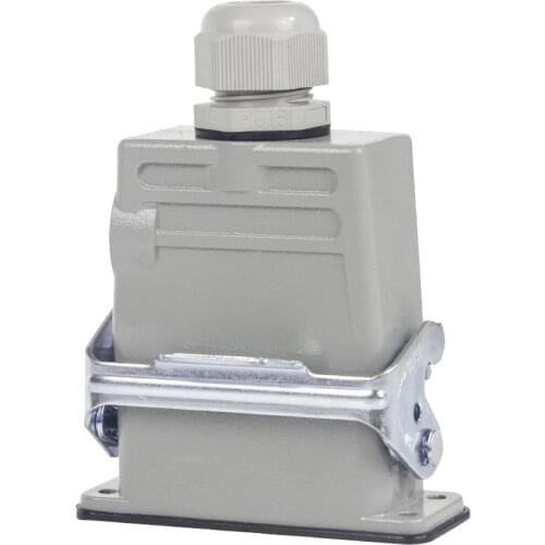 Heavy Duty Connectors HA 16 pins core top side entry single buckle with plastic cable gland