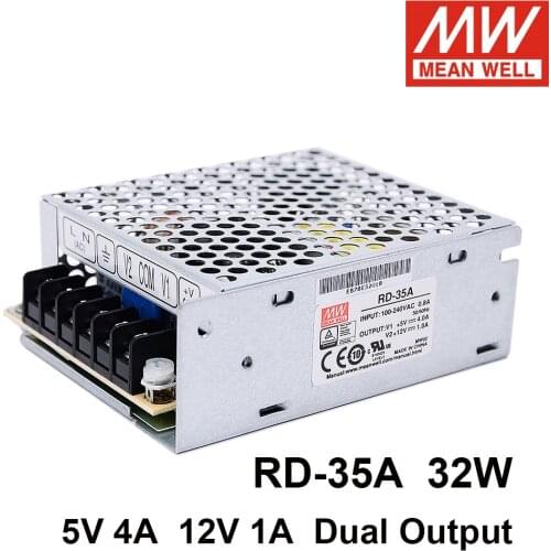 Taiwan MEAN WELL RD-35A 32W AC/DC Dual Output Switching Power Supply 5V 4A 12V 1A Replacement NED-35A/D-30A Meanwell