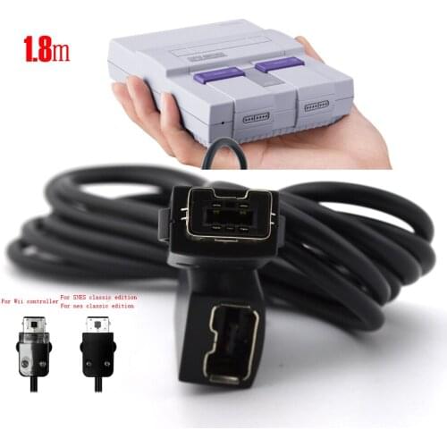 10pcs a lot 1.8m Extension Cable for SNES Mini Classic/Wii/ Mini NES Classic controller Edition Handle extension cord