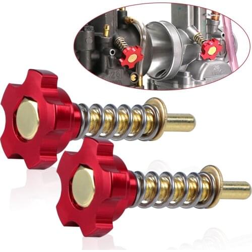 Motorcycle CNC Carburetor Red Easy Air Fuel Mixture Idle Speed Adjuster Screw For Keihin PWK 21mm-34mm