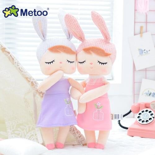 2pcs/lot New Plush Sweet Pink Rabbit Stuffed Animals Baby Kids Toys Metoo Angela Doll For Children Girls Birthday Christmas Gift