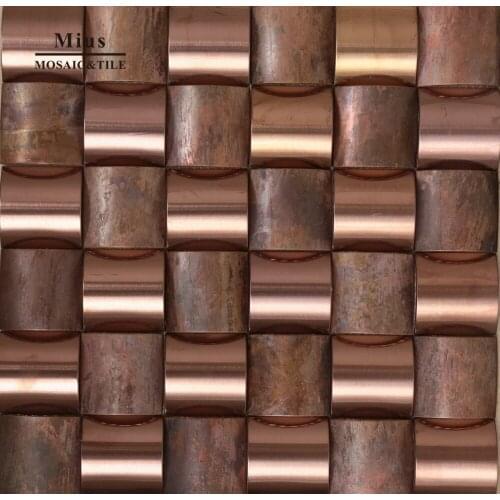 3D arch copper metal mosaic tile for home decoration