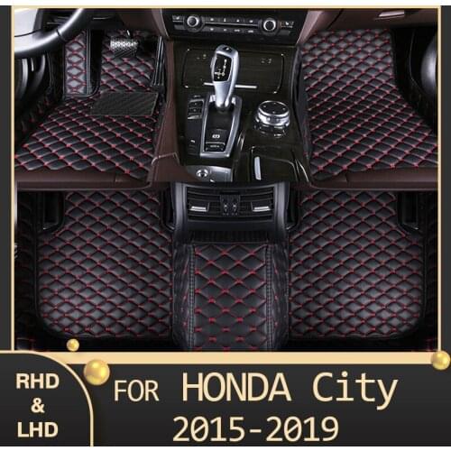 MIDOON Car floor mats for Honda city 2015 2016 2017 2018 2019 Custom auto foot Pads automobile carpet cover