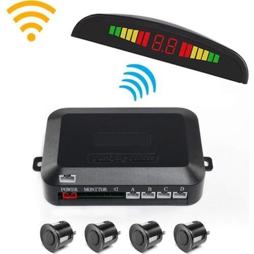 Wireless Car Auto Parktronic Parking Sensor System With 4 Sensors Reversing Car Parking Radar Monitor Detector LED Display