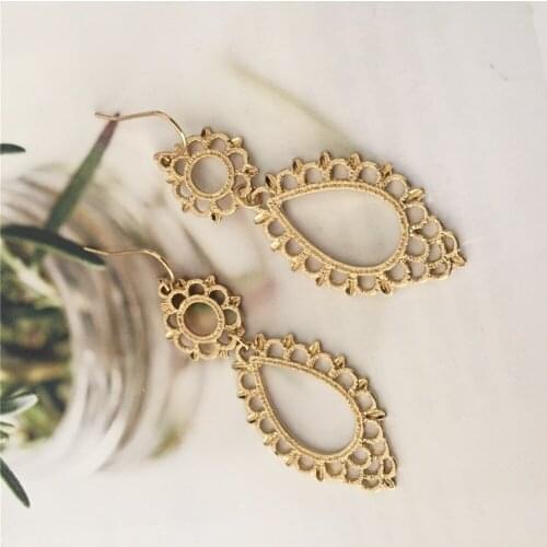 Bohemia Circle Around Hollow Drop Earrings For Women Casual Office Lady boucles d oreille femme 2019