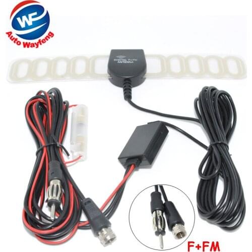 New Car Auto TV Booster FM Radio Windshield Mount Digital DVB-T Antenna Aerial F+FM Radio Booster F connector for Europe