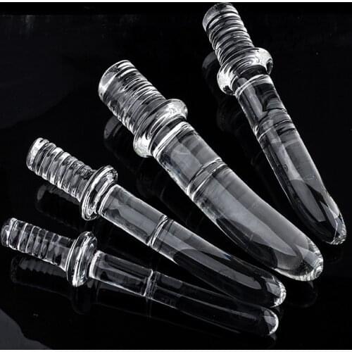 Diameter16/20/25/30mm Big Crystal Handle Glass Dildo Realistic Artifical Dildo Anal Stimulation Sex Toys Dildo For Women men gay