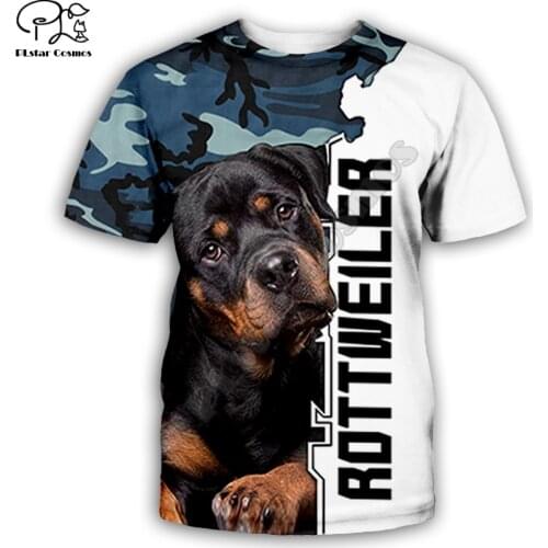 Funny Rottweiler dog 3D full printing fashion t shirt Unisex hip hop style tshirt streetwear casual summer tops
