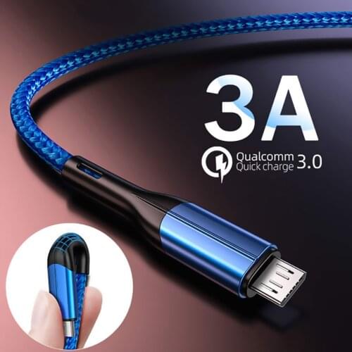 Fast Charging Micro USB Cable for Samsung S7 Xiaomi Redmi Note 5 Pro 4 Microusb Cord for Androd Mobilephones Charger Cord Cavo