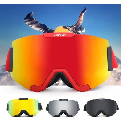 Adult Magnetic Ski Goggles HD Anti-fog Skiing Goggles Winter Outdoor Snowmobile Goggles UV400 Ski Glasses Snowboarding Eyewear