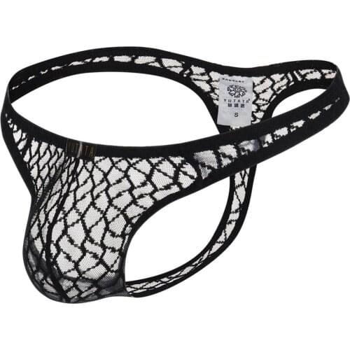 Male Underwear Mens Underpants Lace Underwear Men Sexy Breathable Mesh Jockstrap Thong Mens Super Thin Mesh Briefs Thong