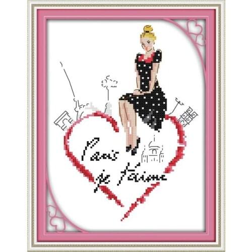 The woman world - Paris cross stitch kit aida 14ct 11ct count print canvas stitches embroidery DIY handmade needlework