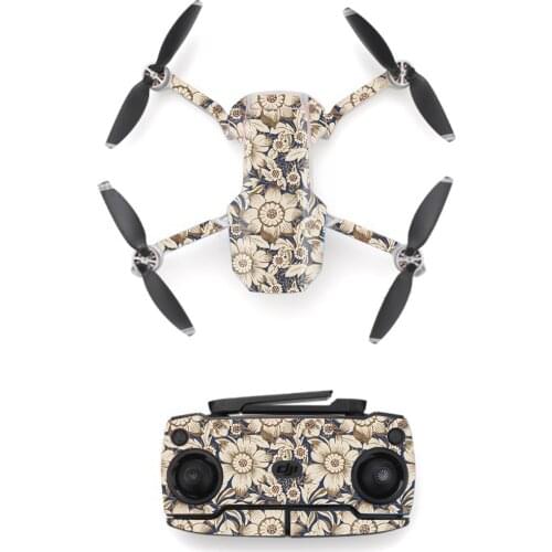 Flowers Style Skin Sticker for DJI Mavic Mini Drone And Remote Controller Decal Vinyl Skins Cover M0086