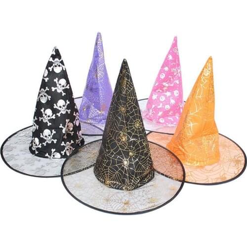 New Colorful Halloween Costumes decoration Hallowmas Party Props All Saints'Day Cool Witches Wizard Hats hat Cup factory price