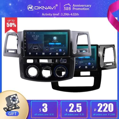 OKNAVI Android 10 Car Radio Right Left Hand Drive Player For Toyota Fortuner Hilux 2 VIgo 2008-2014 GPS DSP Carplay 1280*720P 9"