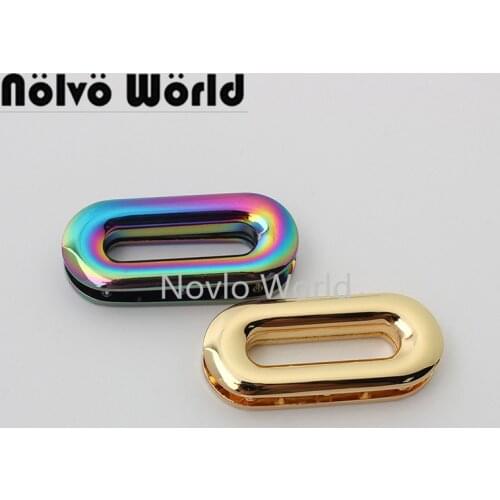 10-50pcs 5 colors 1" oval shape rainbow color grommet eyelets for handbag with screws pures and bags accessories