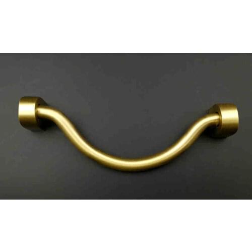 Qiansi Metal Brass Satin Furniture Vintage Entrance Handle Bedroom Door Hand Pull Kitchen Cabinet Door Knob Handle Accessories