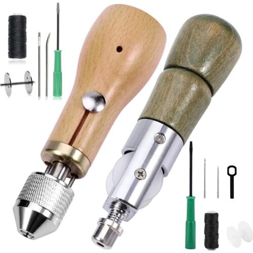Leather Sewing Awl Thread Kit DIY Craft Sewing Tools Speedy Stitcher Leather Craft Stitching Canvas Shoemaker Repair Tools D30