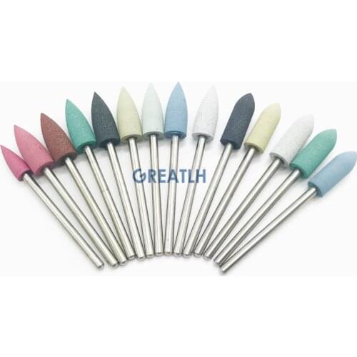 Dental laboratory diamond Silicone burs dental acrylic polisher rubber 2.35mm Whiten Teeth Polishing