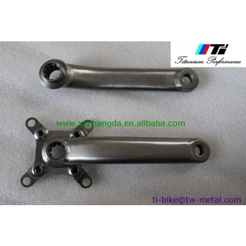 Titanium Bicycle cranks, XACD customized crank set with spider and locking, hot sale titanium ISIS bicycle cranks made in China