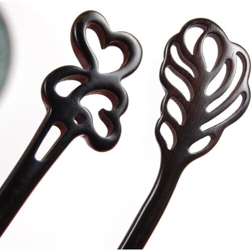Retro Chinese Style Sandalwood Series Hairpin Fashion Handmade Hollow Carved Hair Sticks For Women Hair Accessories Jewelry