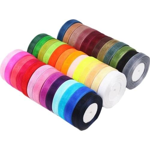 1.0-2.0cm Wide Weaving Hook Hat Transparent Organza Tape Packaging Braided Hair Ribbon Ribbon Ribbon Chiffon Ribbon
