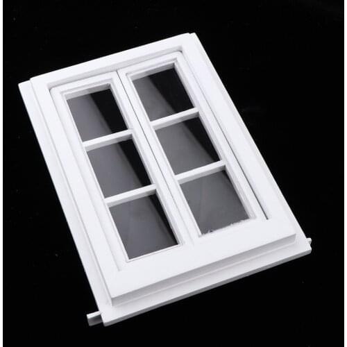 1/12 Dollhouse Miniature Wooden Window Frame DIY Farmhouse Wall Decorations