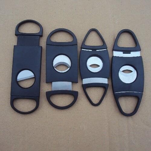 1Pcs for Men Portable Double Finger Stretch Type Cigar Cutter Knife Reusable Black Nice Gift Smoking Accessories