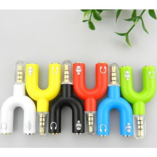 10pc 3.5 Splitter Dual Headphone Jack 4 Pole 3.5 Male To Double Female Speaker Connectors 3.5mm Audio Adapter Mini Jack Splitter