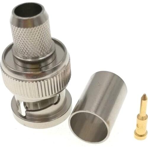 10PCS BNC Male Crimp For RG5 RG6 5D-FB LMR300 Cable RF Coax Connector