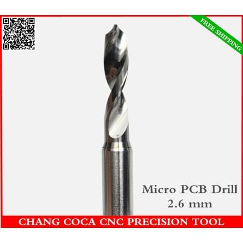 2.6mm,Freeshipping CNC computer machine solid carbide micro Drill bit,Printed Circuit Board Drill Bit,SMT,plastic and copper