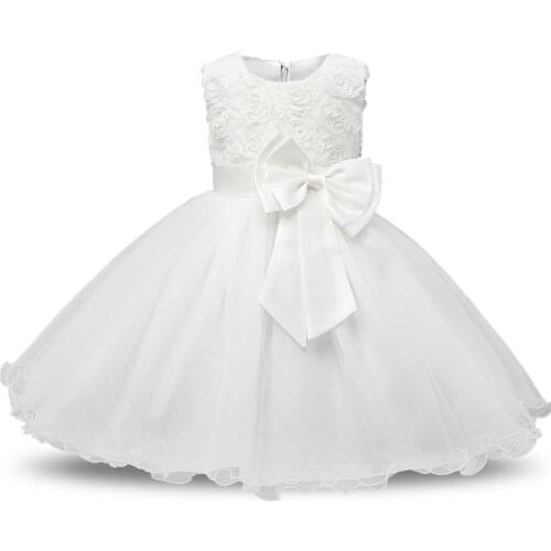 2021 Big Bow Wedding Flower Girl Dress Children Clothing Kids Party Ball Gown Teen Girls Clothes Formal School Ceremonies Dress