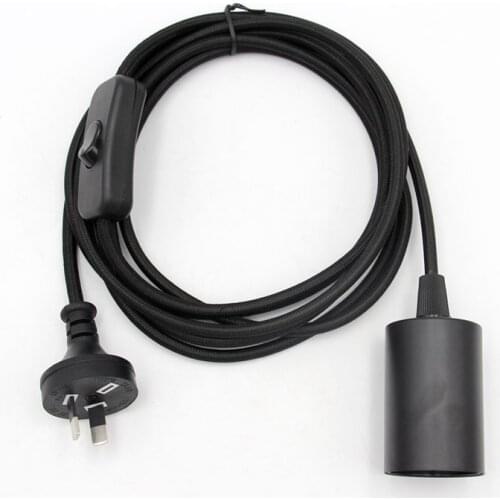 220V AC Power Cords 3Meters Fabric Cord with AU Plug Switch and E27 Fittings For Hanging Light Cord Kits
