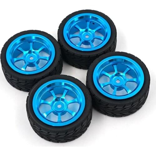 4PCS Rim and Tires with 7mm To 12mm Adapter for 1/18 WLtoys A959-B A949 A959 A969 A979 K929 RC Car Parts Aluminium Alloy Wheels